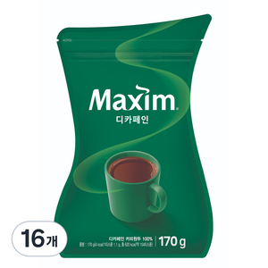맥심 디카페인 원두커피믹스, 170g, 1개입, 16개