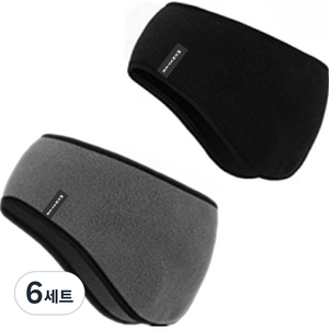 몬스터 아웃도어 귀마개 2종 세트, 블랙 + 그레이, 6세트