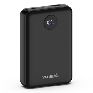 밸류엠 PD 45W 고속충전 보조배터리 20000mAh, 블랙, VM-PA20PQ45