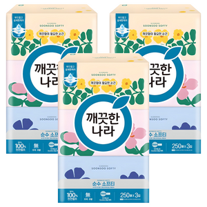 깨끗한나라 순수 소프티 천연펄프 미용티슈 2겹, 9개, 250매