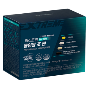 익스트림 올인원 포 맨 멀티비타민, 1개, 30회분