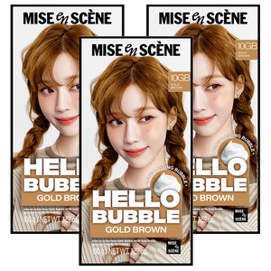 미쟝센 헬로 버블 염색제, 10GB골드브라운, 3개