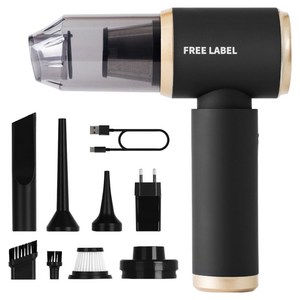 프리라벨 무선 차량용 진공 청소기 에어건, 블랙, LS-3000