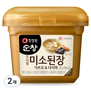 청정원순창 미소된장 가쓰오&다시마, 450g, 2개