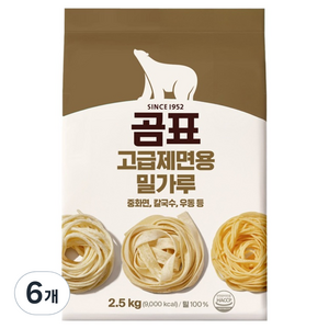 곰표 고급제면용 밀가루, 2.5kg, 6개