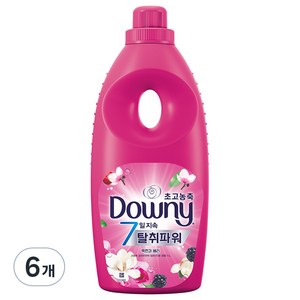 다우니 초고농축 7일지속 탈취파워 섬유유연제 목련과 베리 본품, 1L, 6개