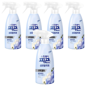 피죤 스프레이 섬유탈취제 블루비앙카 본품, 490ml, 5개