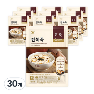 본죽 파우치형 전복죽, 200g, 30개