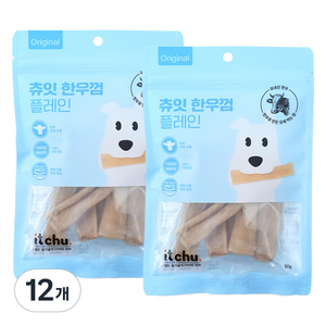 잇츄 츄잇 한우 가죽껌, 플레인, 50g, 12개