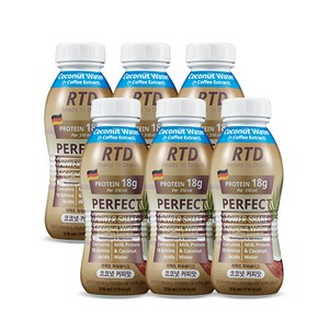 칼로바이 퍼펙트 파워쉐이크 헬스 프로틴음료 코코넛커피맛, 310ml, 6개