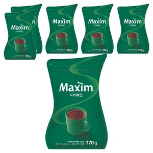 맥심 디카페인 원두커피믹스, 170g, 1개입, 6개