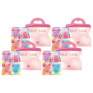 아워티 올 더 타임 핑크 선물, 레몬 얼그레이티 4p + 오렌지 자몽 블랙티 4p + 베리썸 히비스커스티 4p + 납작복숭아 콜드브루티 4p, 4세트