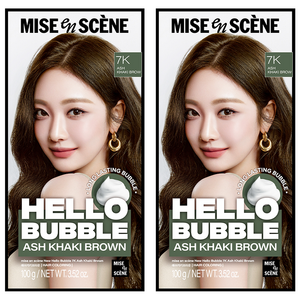 미쟝센 헬로 버블 염색제, 애쉬카키브라운, 2개