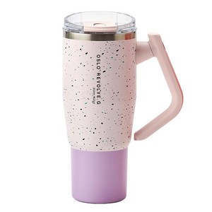 오슬로 리볼브 G 회전 핸들 텀블러, 도트핑크, 950ml, 1개