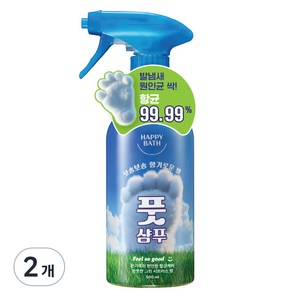 해피바스 필쏘굿 보송보송 항균 케어 풋샴푸 그린 시트러스향, 1개입, 2개, 500ml