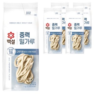 백설 중력 밀가루, 1kg, 5개