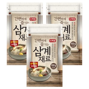 올바른상회 간편하게 즐기는 국산 티백형 삼계재료, 100g, 3개