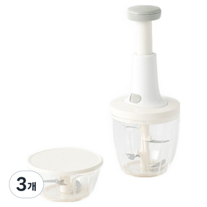 모던하우스 매일쓰는 푸쉬형 야채다지기 400ml + 900ml 세트, 화이트, 3개