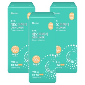 화이트 데오 팬티라이너, 일반, 81개입, 3개