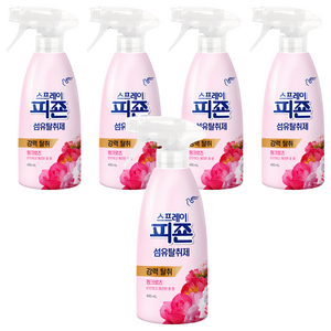 피죤 스프레이 섬유탈취제 핑크로즈 본품, 490ml, 5개