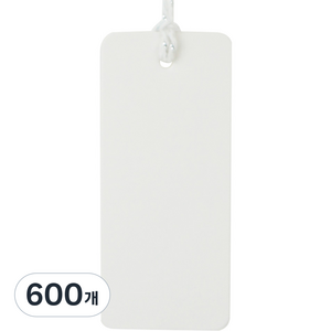 아이엔피 무지 라벨택 귀도리 4 x 9 cm, 화이트, 600개