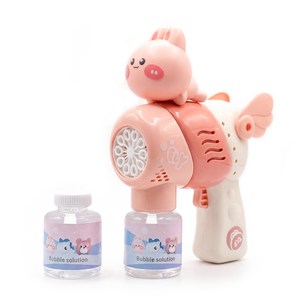 플레이맥스 LED 터보 자동 버블건 + 버블 용액 2p 세트, 핑크(버블건), 1세트