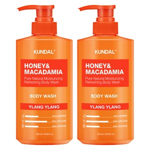 쿤달 허니 앤 마카다미아 퓨어 퍼퓸 바디워시 일랑일랑향, 500ml, 2개