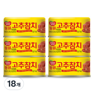 동원참치 고추 참치, 85g, 18개