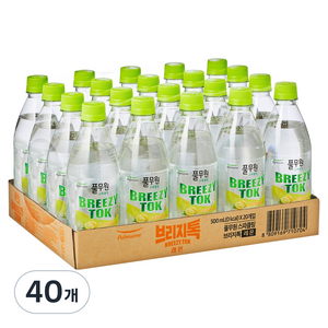 브리지톡 풀무원 탄산음료 레몬 유라벨, 40개, 500ml