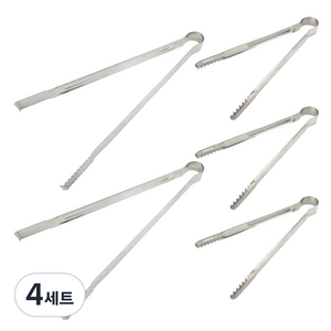 코코렉스 바베큐 집게 33cm 2p + 악어 스텐집게 25cm 3p, 혼합 색상, 4세트