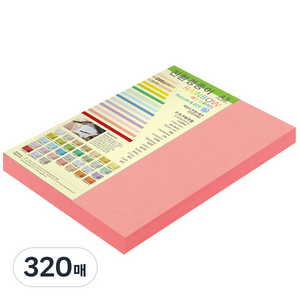 종이문화 두꺼운양면카드지 레인보우카드 No.25 새몬, A3, 320매