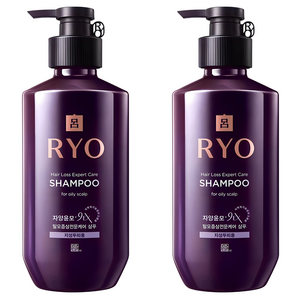 려 자양윤모 9EX 탈모증상전문케어 지성두피용 샴푸, 400ml, 2개