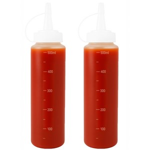 리빙메이커 BPA FREE 잘라쓰는 입구 넓은 식품용기 말랑타입 소스통, 500ml, 2개