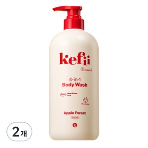 케피 프로바이오틱스 포인원 키즈 바디워시 애플포레스트, 2개, 1L