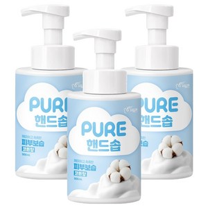 피죤 퓨어 핸드솝 코튼향, 3개, 500ml