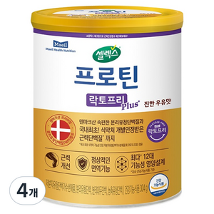 셀렉스 프로틴 락토프리 플러스 근력단백질 분말, 304g, 4개
