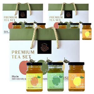 제주담움 프리미엄 차 250g x 3종 세트, 한라봉 + 청귤 + 댕유차, 3세트
