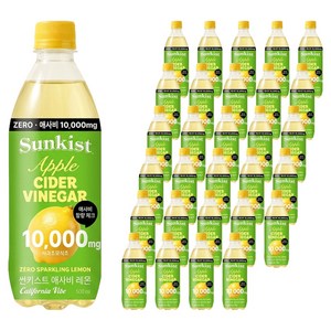 썬키스트 애사비 제로 탄산음료 레몬, 500ml, 40개