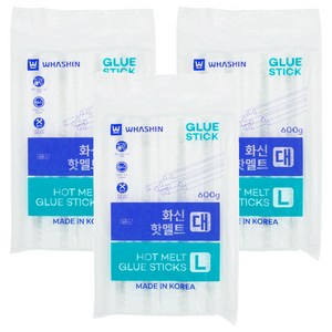 화신 핫멜트 글루 스틱 대 11mm 600g, 3개