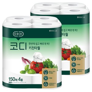 코디 키친타월, 4롤, 2개