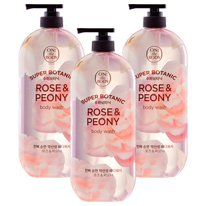 온더바디 수퍼보타닉 바디워시 로즈 앤 피오니향, 900g, 3개