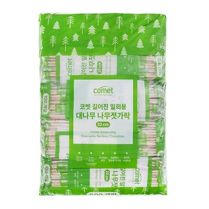코멧 길어진 일회용 대나무 나무젓가락 23cm, 1개, 500개입