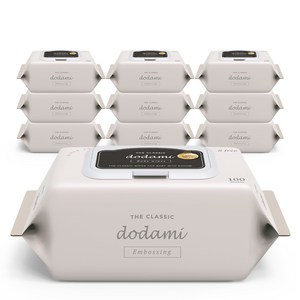 도담이 더 클래식 엠보 유아물티슈 캡형 55g, 100매, 10개