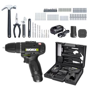 WORX 12V 충전 드릴 전동 드라이버 세트 WE211.4, 1개