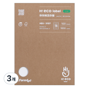 폼텍 하이에코 주소용 라벨 HES-3107, 16칸, 300개