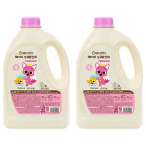 베비언스 핑크퐁 베이비 섬유유연제 베이비파우더향 본품, 3L, 2개