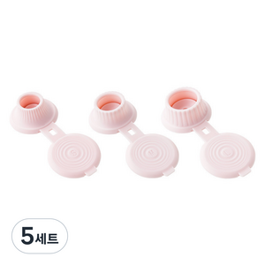 데일리픽 뉴 원형 알뜰 밀폐 거꾸로캡 3종 세트, 라이트핑크, 5세트