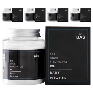BAS 미니 플러스 차량용탈취제 베이비 파우더, 160g, 5개