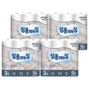 잘풀리는집 뉴 클래식 화장지, 27m, 9개입, 4개