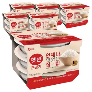 햇반 백미밥 큰공기, 300g, 18개